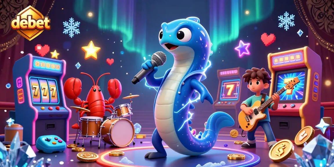 Experience thrilling debet action at an underwater casino stage with vibrant characters and gaming elements.