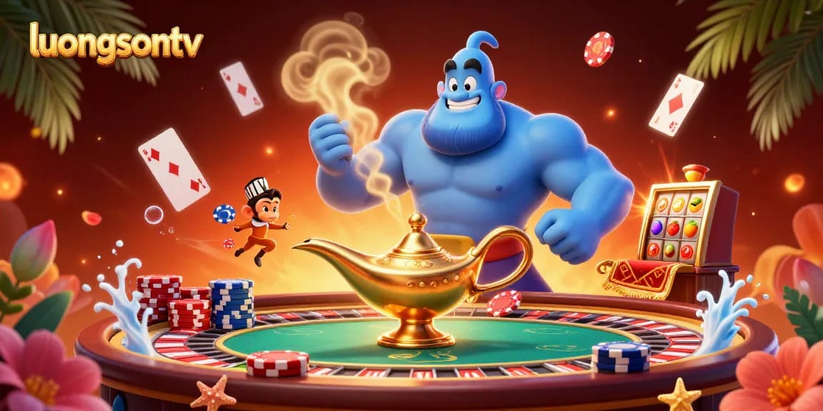 Experience thrilling gambling excitement with luongsontv's engaging characters and vibrant casino elements.