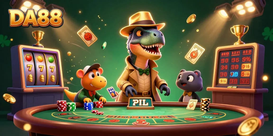 DA88 velociraptor card counter at a vibrant blackjack table, showcasing a dynamic casino scene filled with action.
