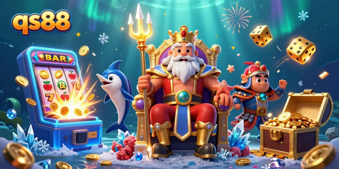 Experience the thrill of qs88 with vibrant casino games surrounded by dazzling characters and jackpots.