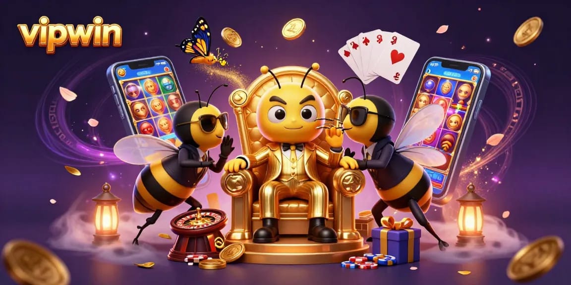 Experience the excitement at vipwin with a thrilling casino scene featuring animated characters, games, and rich visuals.