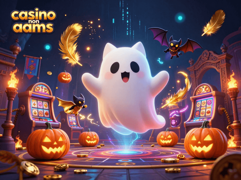 Cattura l'emozione del gioco con il casino non aams, dove un fantasma amichevole fluttua tra le macchine di gioco e un pipistrello misterioso accompagna l'atmosfera.