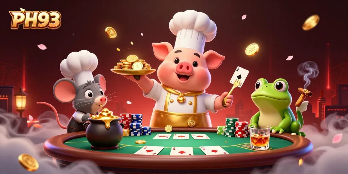 Engage with PH33's vibrant gaming universe, showcasing gold coins and poker excitement.