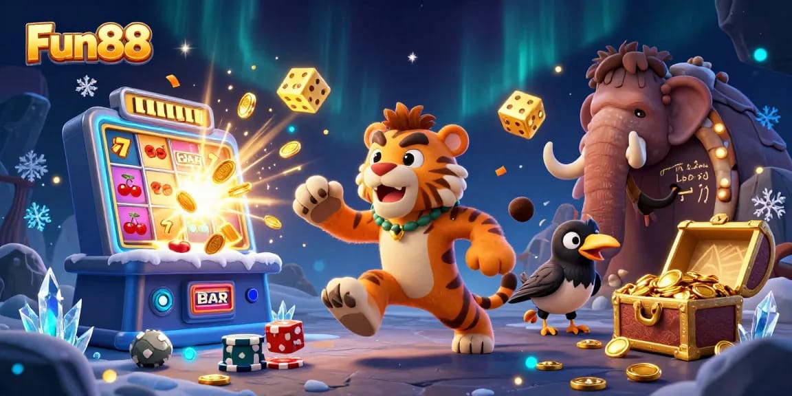 Experience thrilling wins at Fun88's 3D caveman casino with jackpot excitement and vibrant visuals.