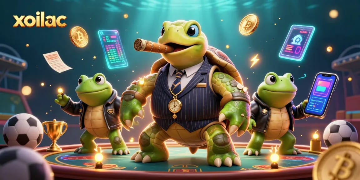 Experience thrilling sports betting action on Xoilac, featuring unique characters and vibrant casino elements.