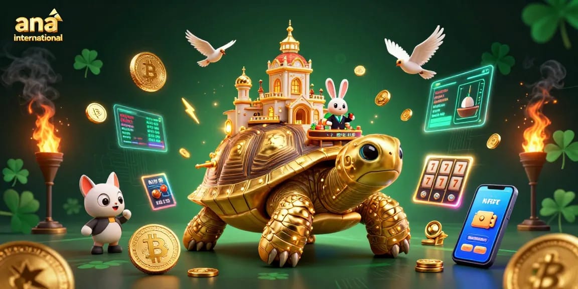 Win big with ana-international's vibrant casino scene showcasing unique gambling elements and characters.