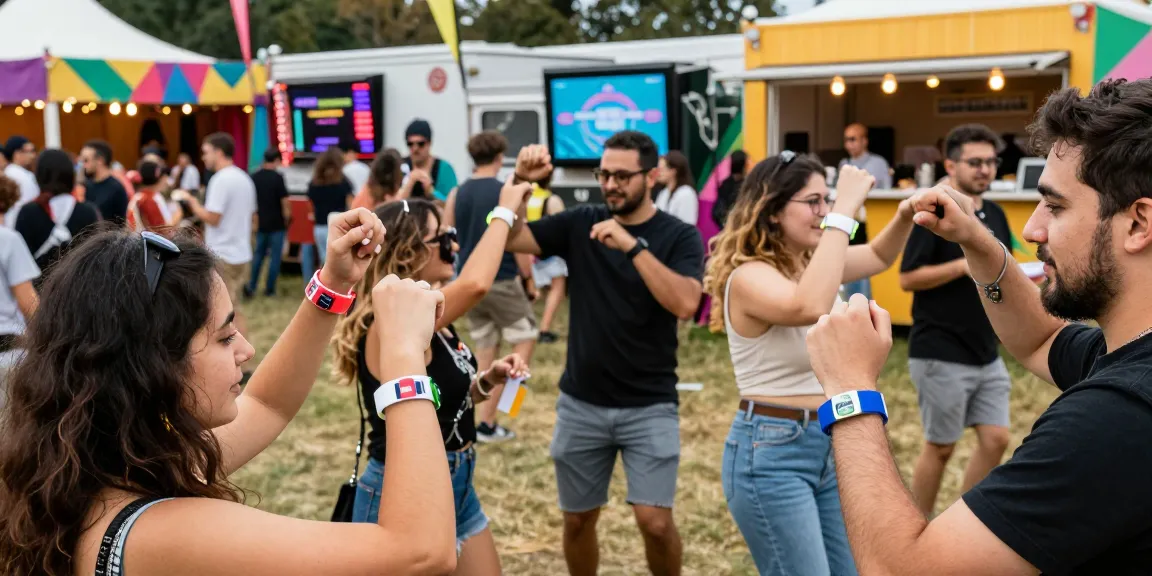 Experience cashless en festivales as attendees enjoy seamless access and payments with NFC wristbands.
