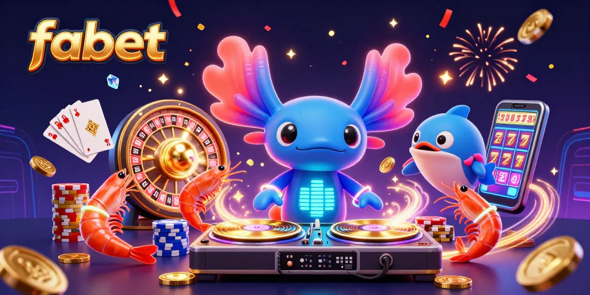 Experience fabet's electrifying casino vibe with neon characters and dynamic gaming action.