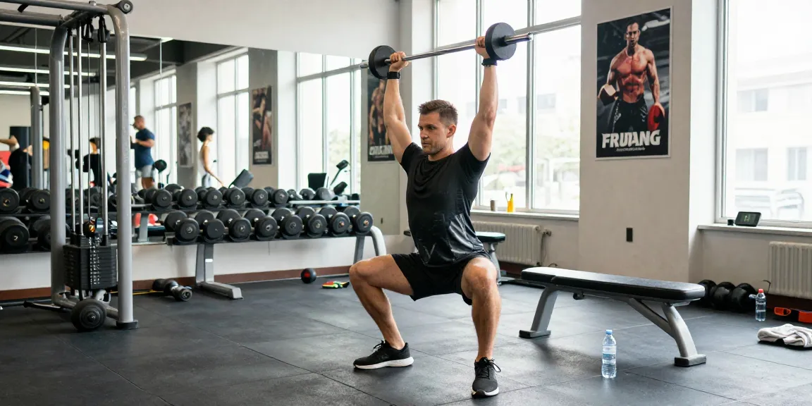 Fokussierter Athlet beim Gewichtheben in einer modernen Fitnessumgebung, die den Anabolika Shop Deutschland für Fitnessbegeisterte hervorhebt.