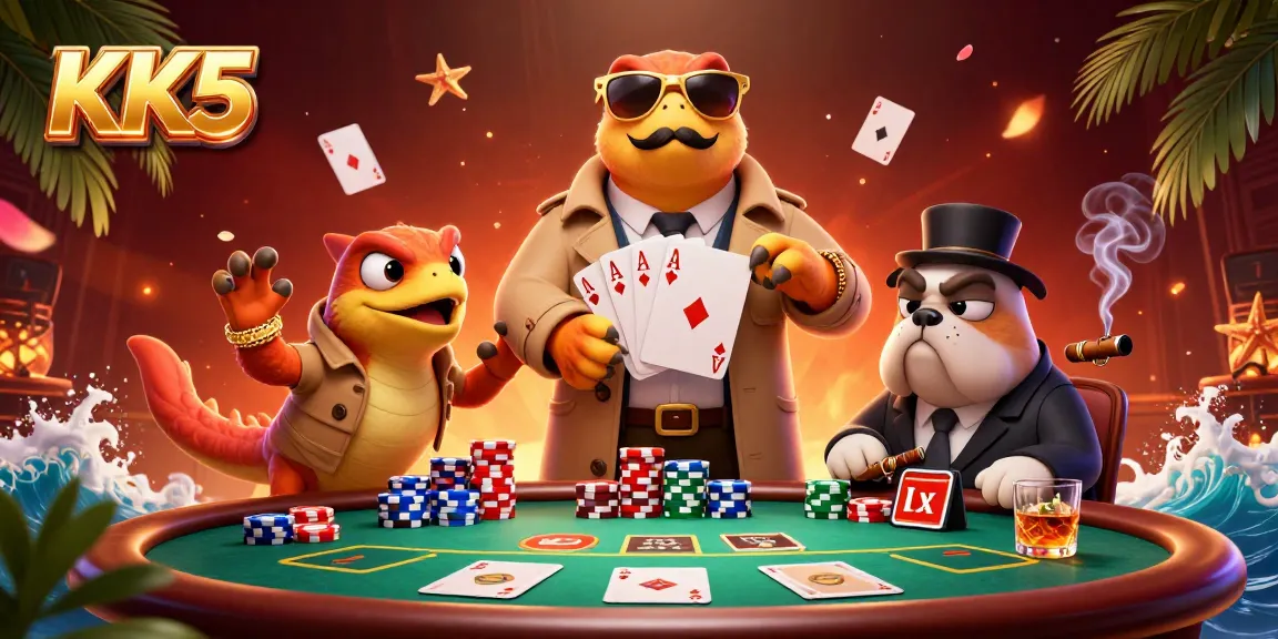 Join the excitement at KK5 as cartoon raptors attempt VIP entry in a dynamic casino scene.