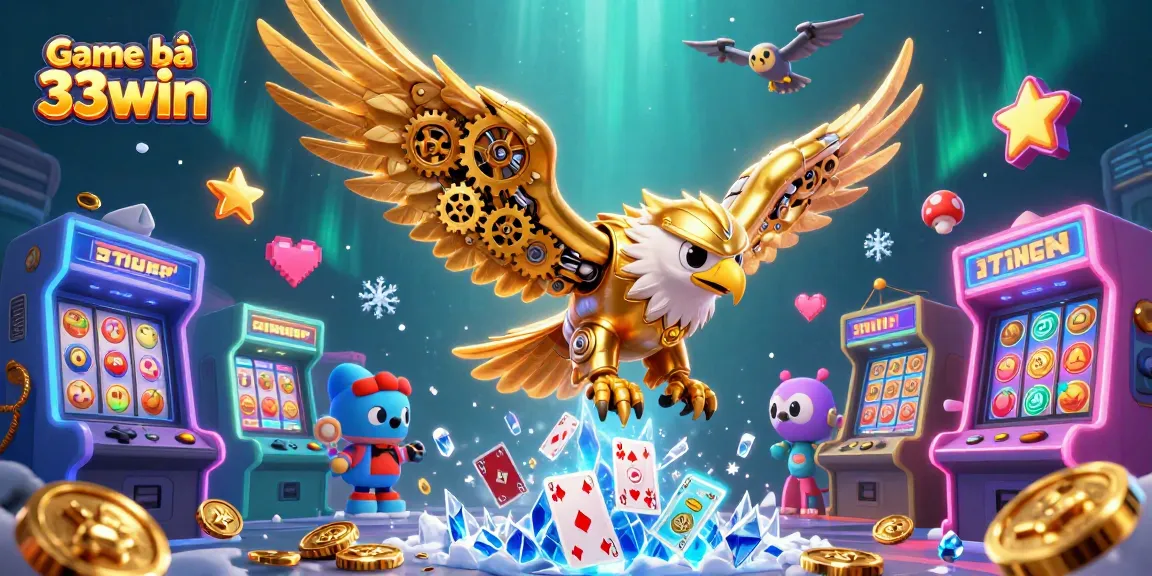 Experience the thrills of Game bài 33win with immersive 3D casino illustrations featuring dynamic game elements.