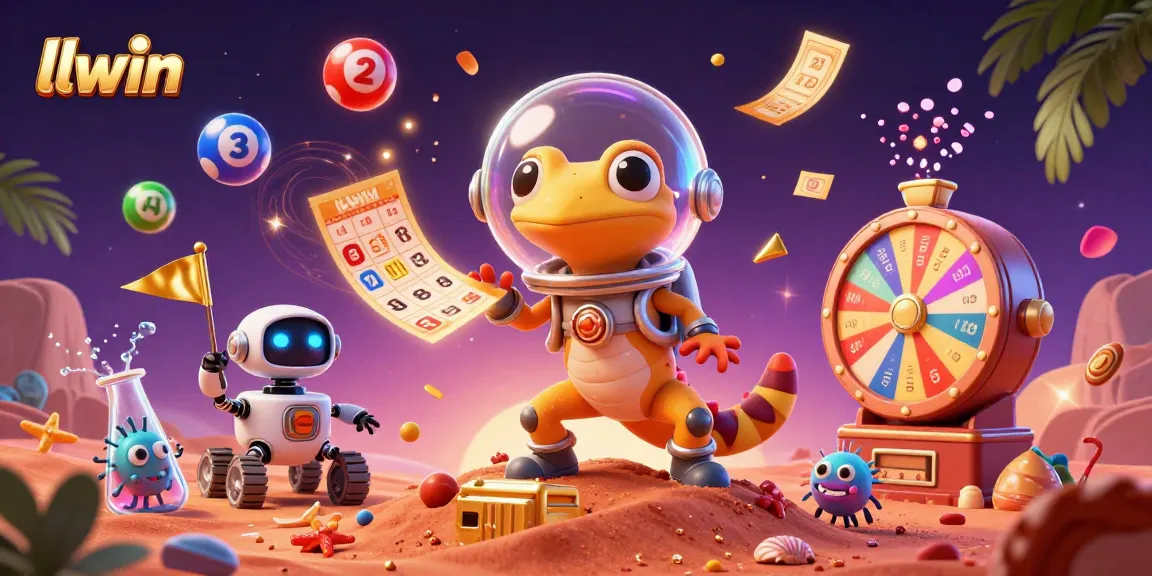 Experience the thrill of gaming at llwin with this vibrant Martian casino scene overflowing with excitement.