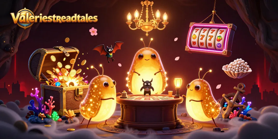 Experience thrilling gameplay at valeriesthreadtales' lively casino scene with colorful slots and illuminating characters.