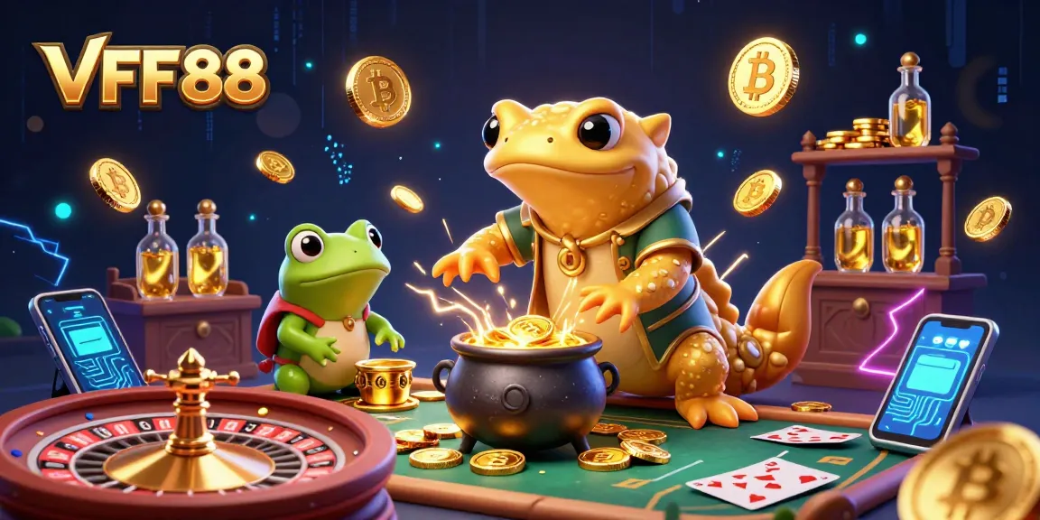 VFF88 engages in thrilling online betting with magical gold transformations and crypto elements.
