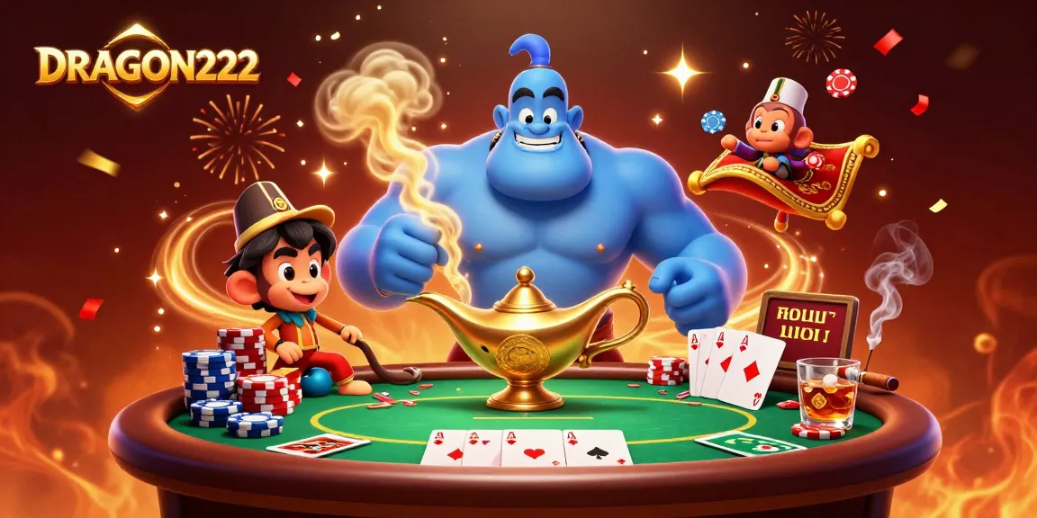 Experience thrilling gameplay at DRAGON222 with magical scenes filled with poker chips and vibrant casino elements.