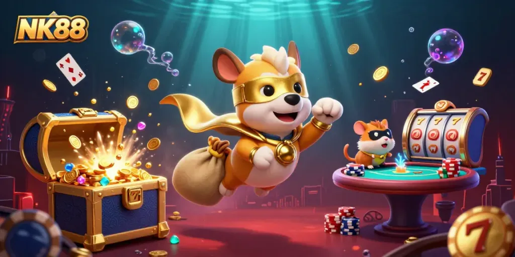 Engage with NK88 and discover thrilling casino adventures with the superhero dog and hamster.