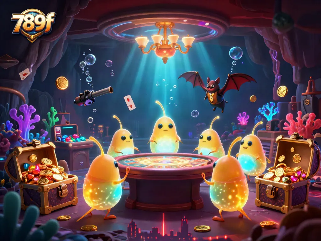 Experience excitement with the vibrant glowworms illuminating the dynamic 789f casino scene.