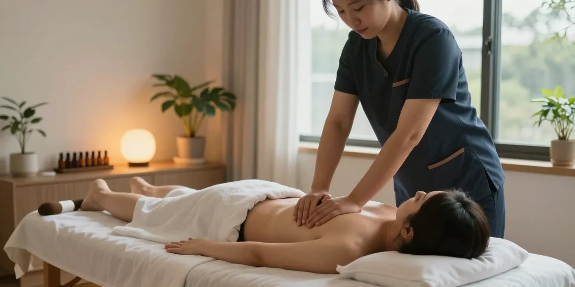 Enjoying a relaxing Swedish massage in a serene setting for 영등포출장안마 service.