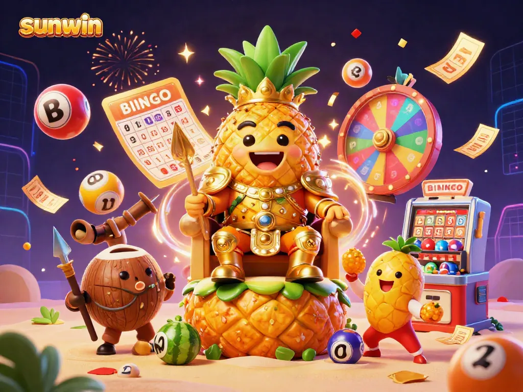 Engage in thrilling gameplay at Sunwin, featuring vibrant casino action with lively characters and dynamic game elements.