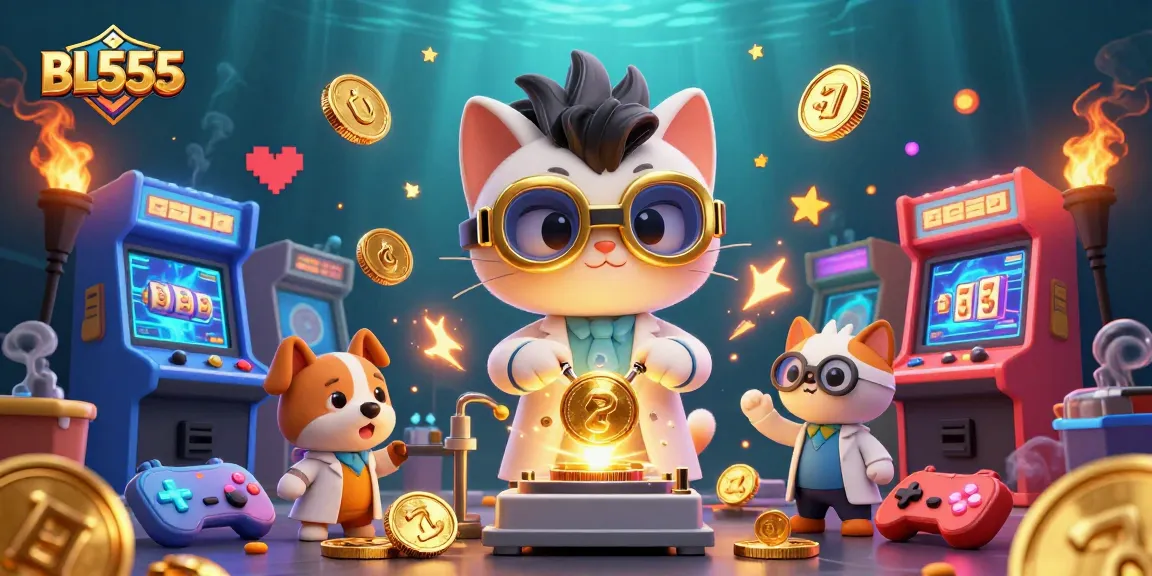 Experience thrilling gaming action at BL555 with vibrant characters and exciting slot elements!