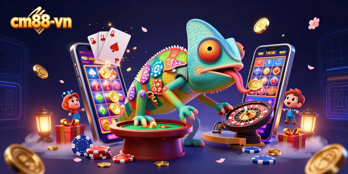 Engaging cm88-vn casino owners collecting golden coins amidst vibrant gaming elements