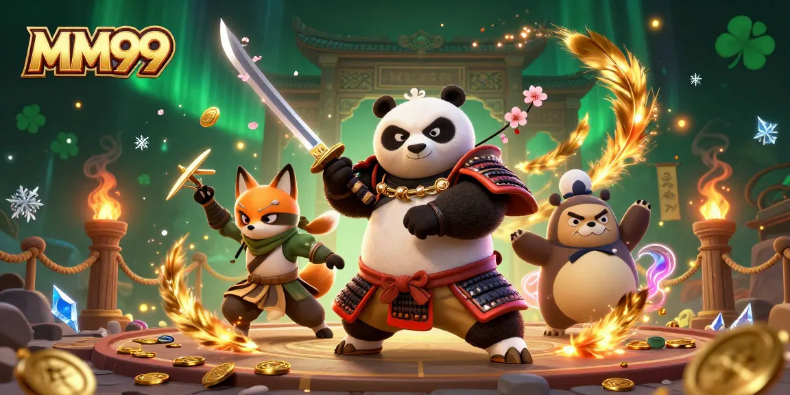 Engage with MM99's thrilling games, featuring vibrant samurai and fox characters in an exciting casino atmosphere.