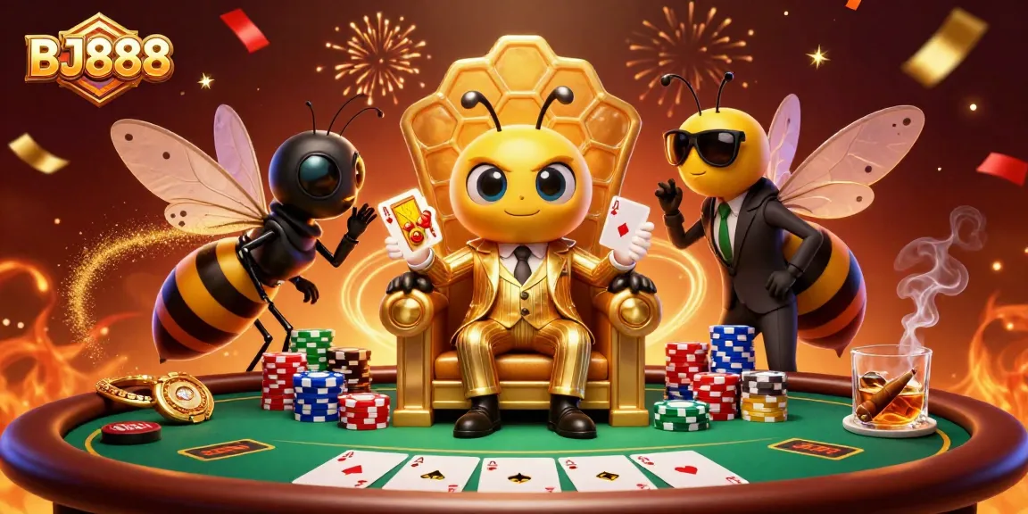Experience thrilling gaming action at BJ888 casino with dynamic poker game elements and a vibrant atmosphere.