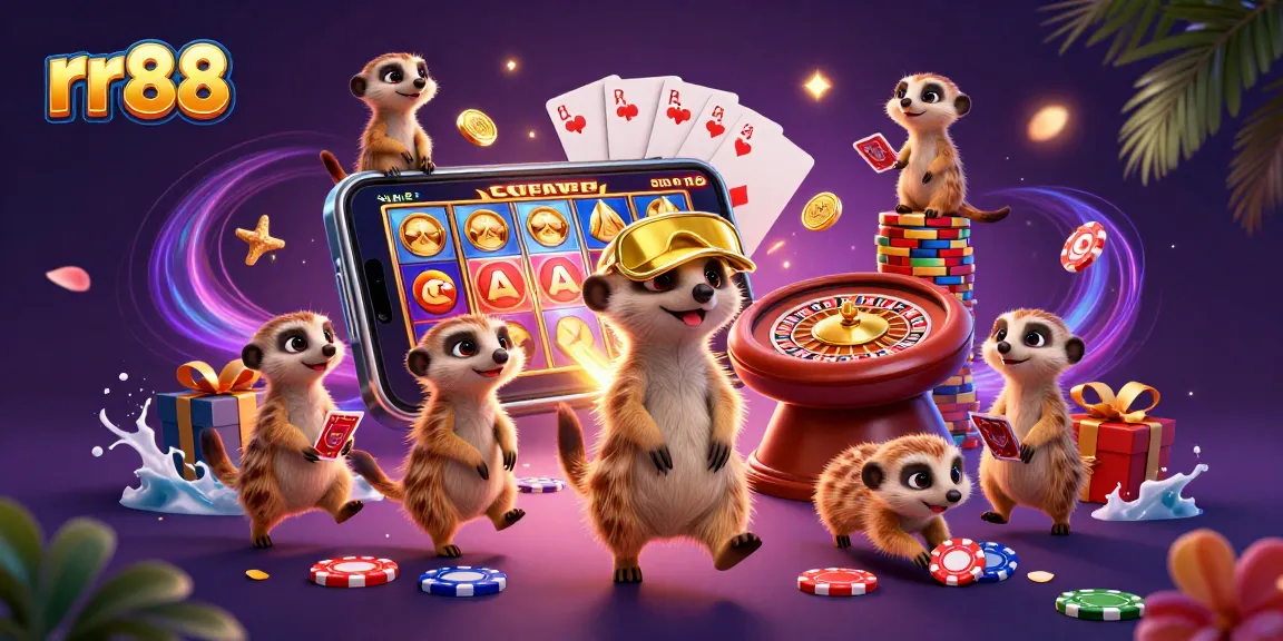 Experience thrilling gaming at rr88 with meerkats running a vibrant casino operation.