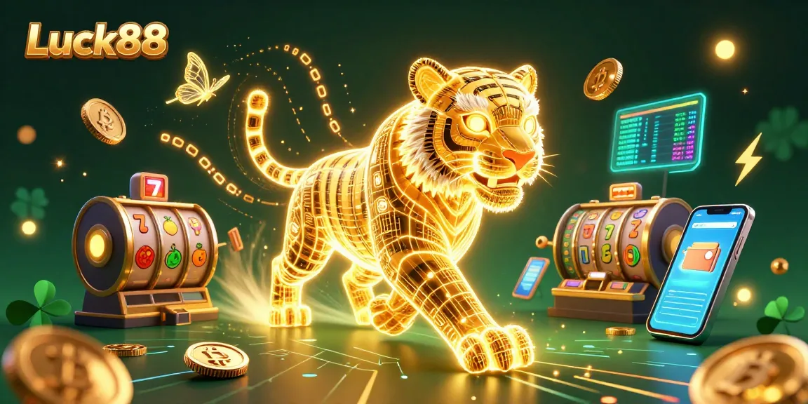 Experience Luck88's exciting gameplay with vibrant slot elements and digital energy symbols.