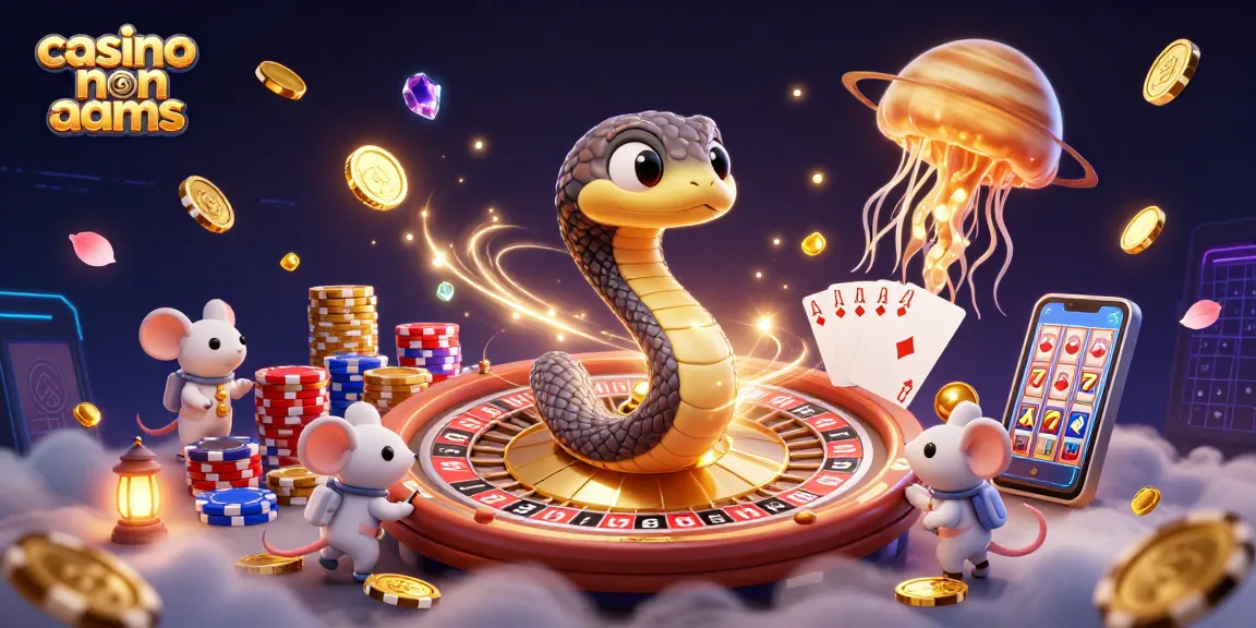 Giocatori scommettono in un vibrante casino non AAMS con elementi di roulette e slot machines.