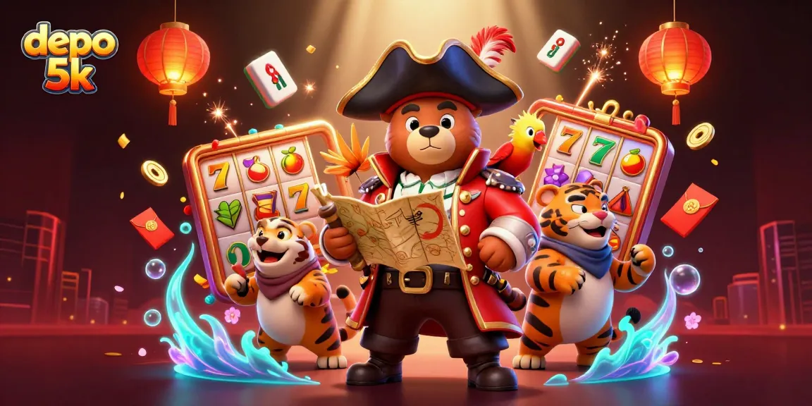 Engage in a thrilling depo 5k casino adventure with a pirate bear captain, tiger, and lucky elements