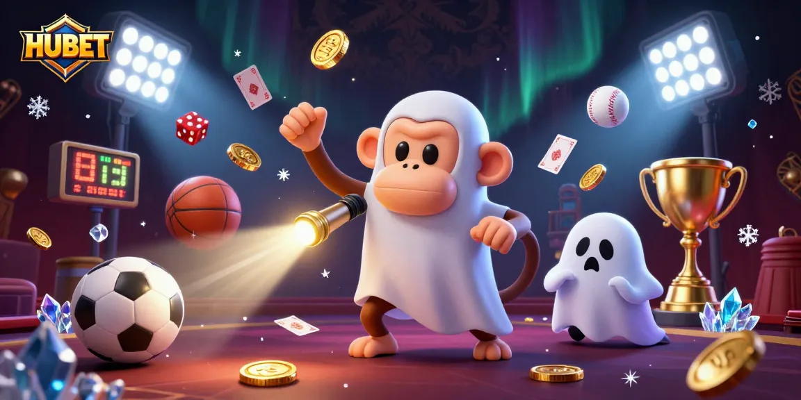 Experience HUBET's dynamic gameplay with animated characters in a haunted casino ambiance.