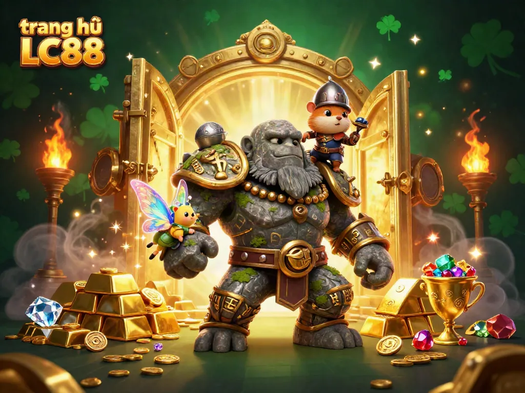 Engage with the vibrant world of trang chủ LC88, featuring mystical characters amidst a wealth of treasure.
