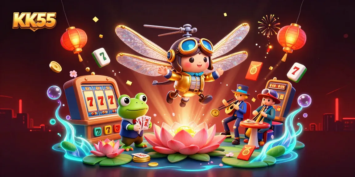 Engage in exciting gameplay at KK55 Casino with dynamic slot reels and a lively atmosphere.