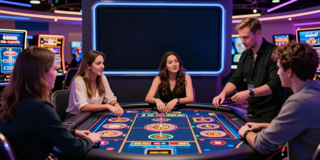 Dynamic online gaming atmosphere showcasing player interactions and 666Gambit Casino bonuses.