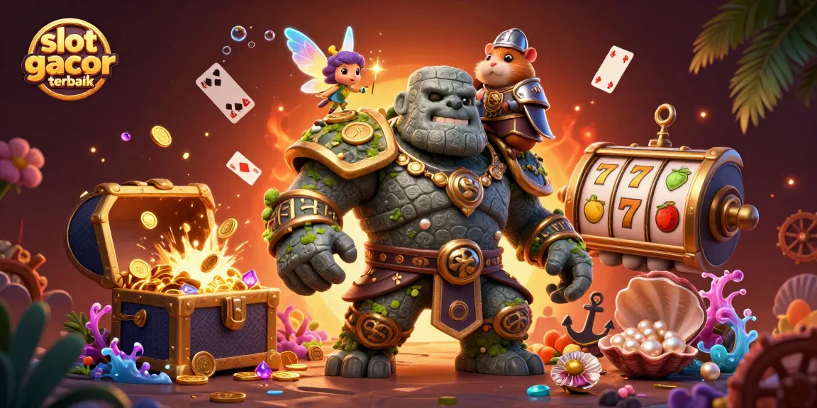 Menangkan pengalaman bermain dengan slot gacor terbaik dan menyoroti karakter slot yang menarik dalam ilustrasi 3D.