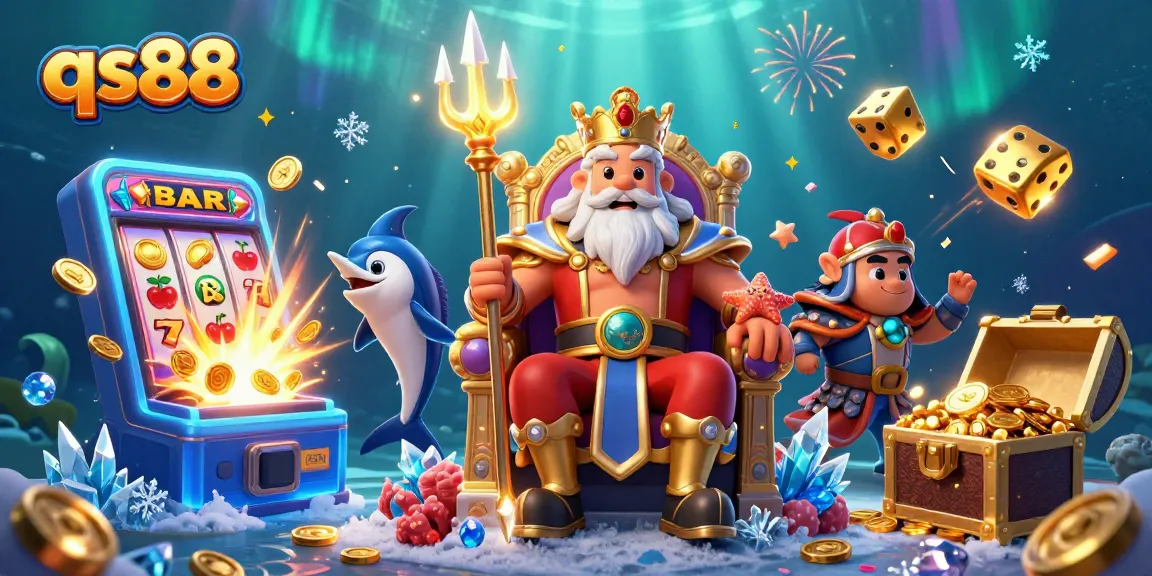 Experience the thrill of qs88 with vibrant casino games surrounded by dazzling characters and jackpots.