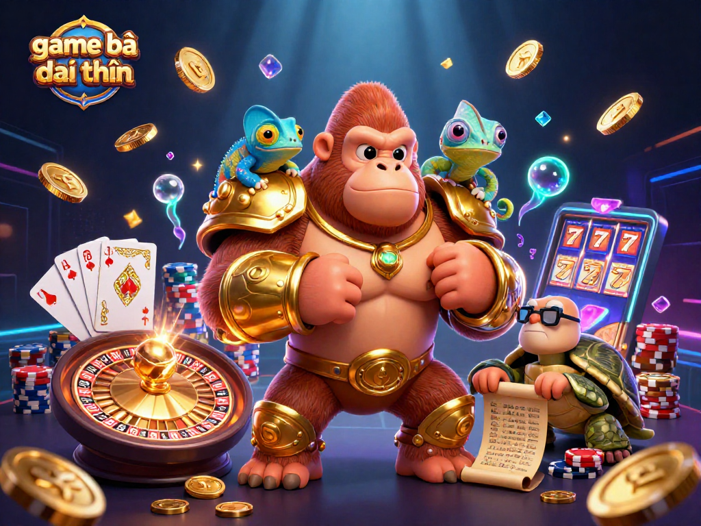 Experience the thrilling game bài đổi thưởng with exciting casino gameplay elements and colorful characters.