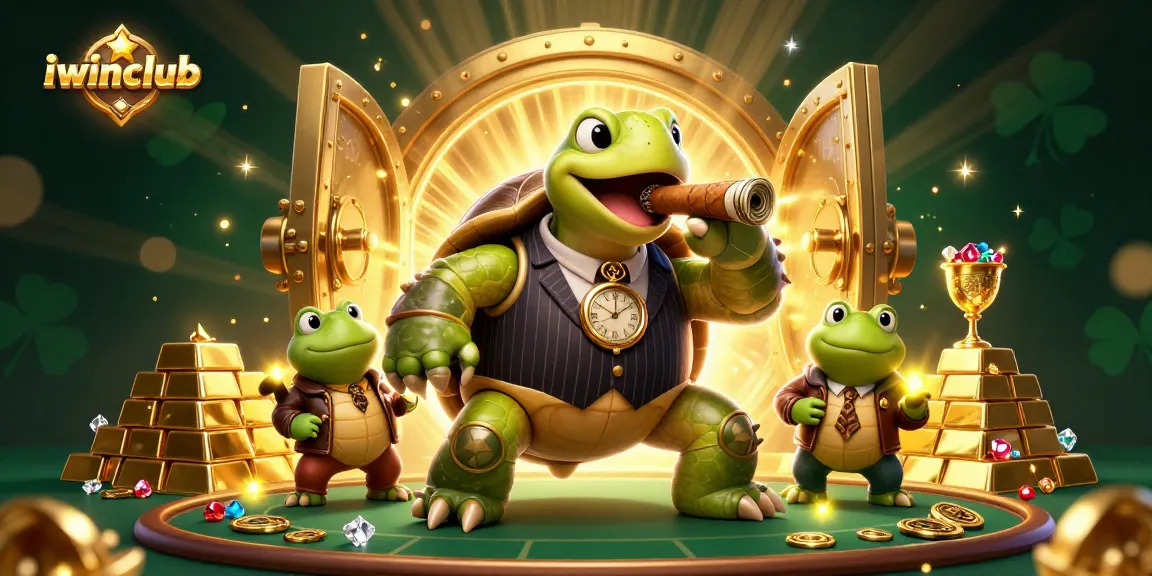 Engage with thrilling iwinclub adventures featuring a snapping turtle and bullfrog enforcers amid casino riches.
