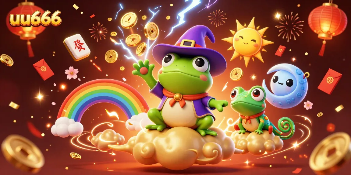 Win big at uu666 casino with vibrant characters and dynamic gambling elements in a festive scene.