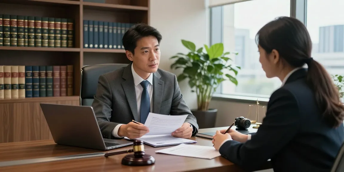 Legal consultation with a knockout post showcasing professionalism in a modern law firm.