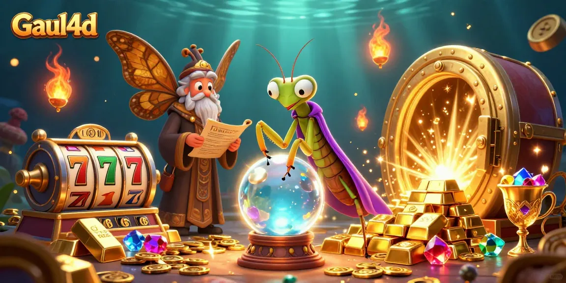 Experience a jackpot adventure with Gaul4d's vibrant casino scene filled with gold and fortune.