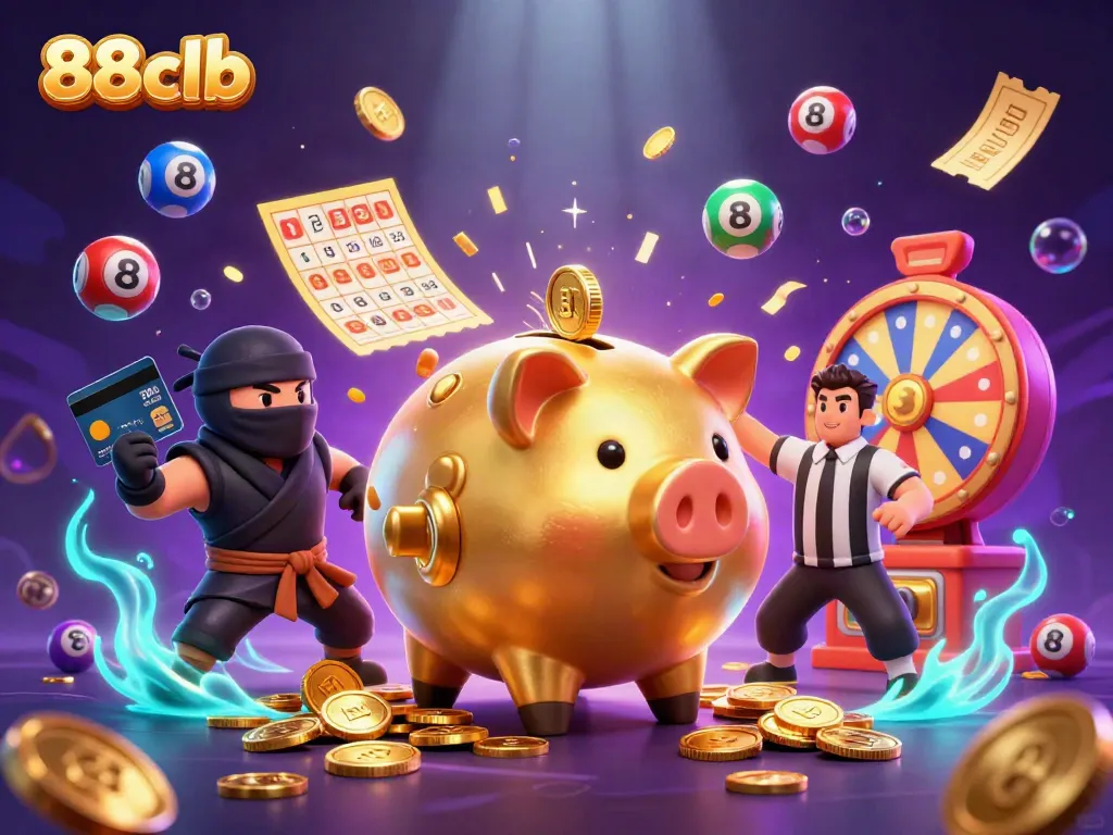 Experience the excitement of 88clb with a vibrant casino scene featuring dynamic characters and colorful game elements.