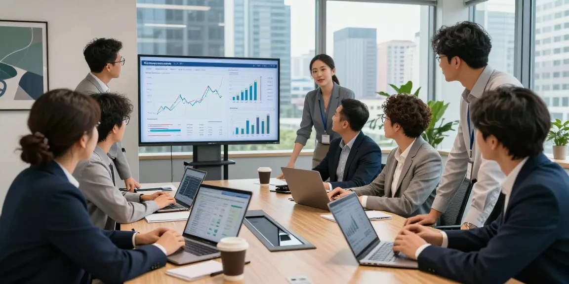 Team strategizing financial growth data in a modern office environment at https://factors.org.uk, showcasing collaboration.