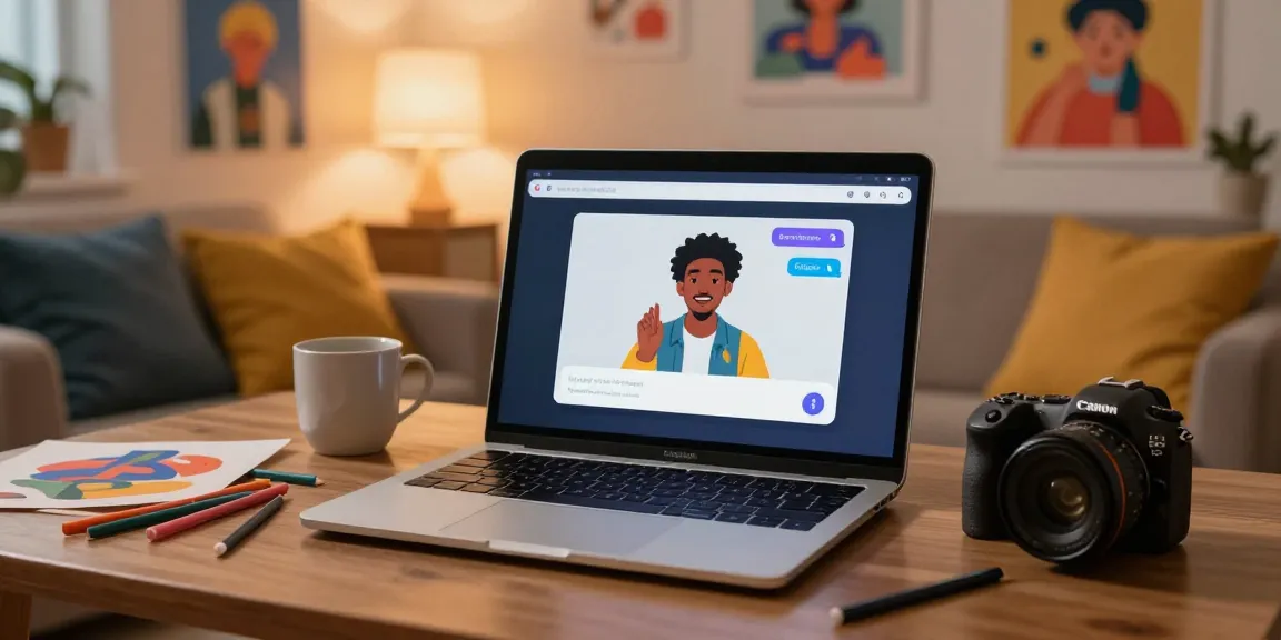 Interactive user engaging with ai chat nsfw character in a cozy digital environment featuring vibrant design elements.