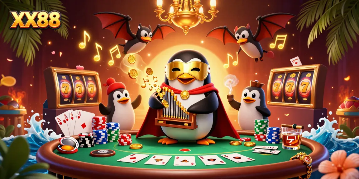 Experience exciting gameplay at XX88 with a vibrant 3D illustration of casino fun and winnings.