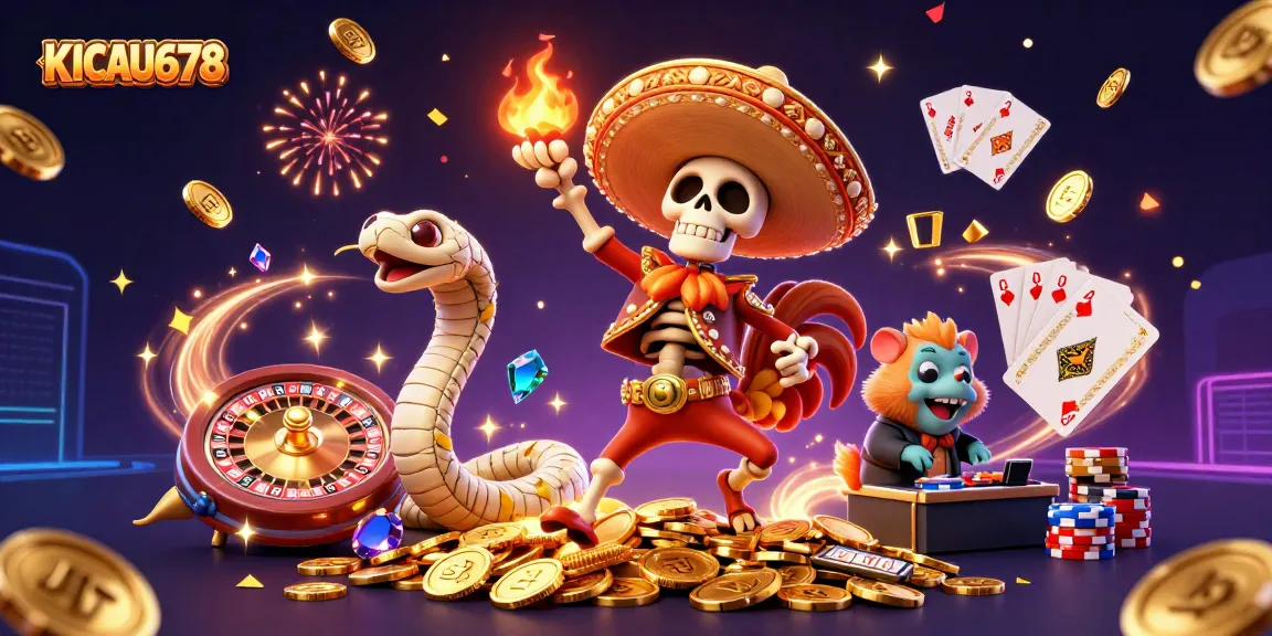 KICAU678 offers thrilling slot games with a vibrant mariachi celebration and golden coins flying!